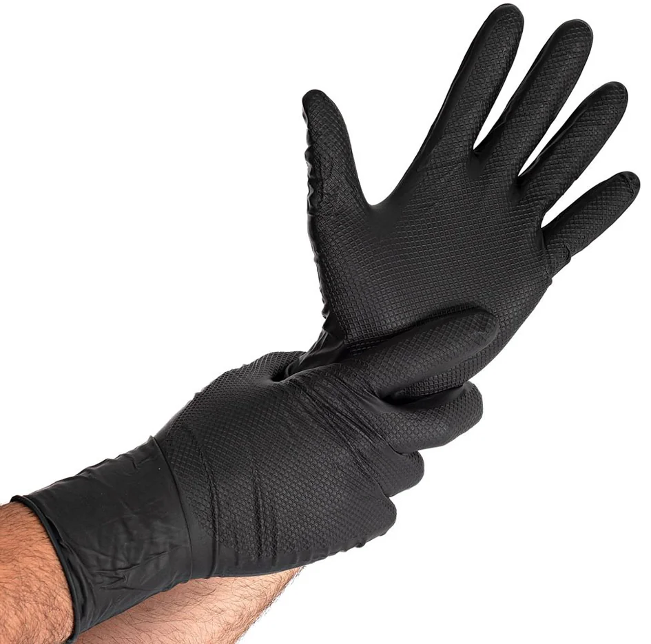 HYGOSTAR Gant en nitrile 'POWER GRIP LONG', L, noir - OEM 270918