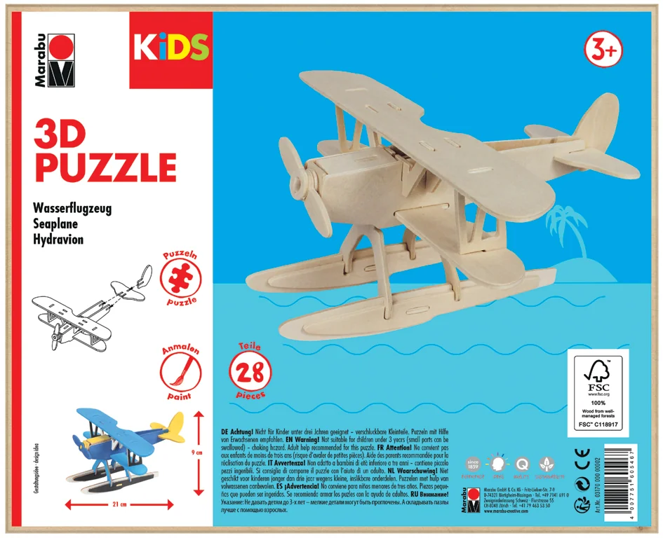 Marabu KIDS Puzzle 3D 'Hydravion', 28 pièces - OEM 0317000000002