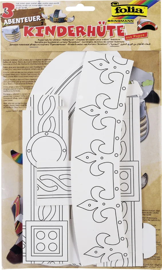 folia Kit de chapeaux pour enfants 'AVENTURE', carton, blanc - OEM 23308