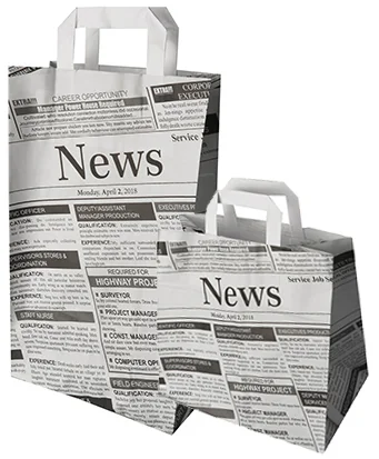 PAPSTAR Sac en papier 'Newsprint', 200 x 100 x 360 mm - OEM 87054
