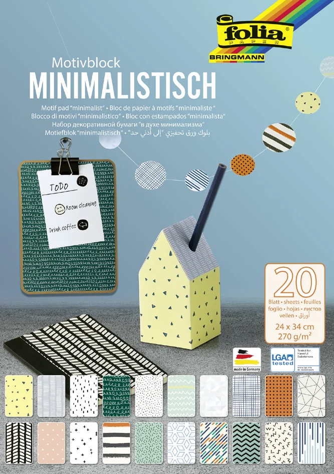 folia Bloc de papier à motifs 'Minimaliste', 240 x 340 mm - OEM 48849