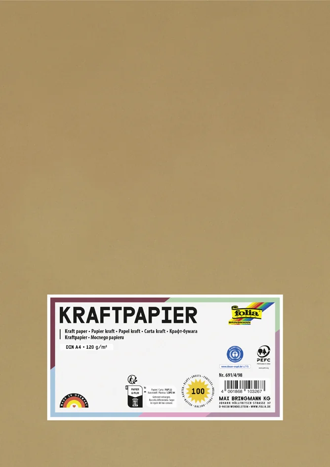folia Papier kraft, 120 g/m2, A4, 100 feuilles - OEM 691/4/98