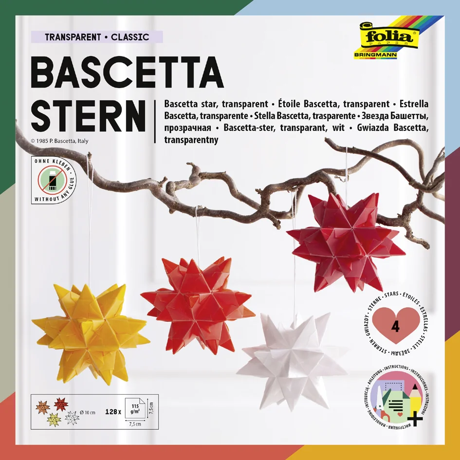 folia Feuilles de papier pliables étoile Bascetta, 75 x 75mm - OEM 899/0707
