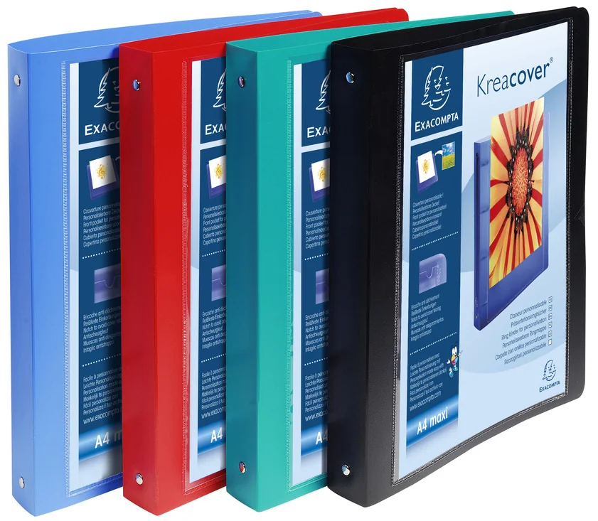 EXACOMPTA Classeur personnalisable Kreacover, PP, A4,assorti - lot de 5 - OEM 51229E