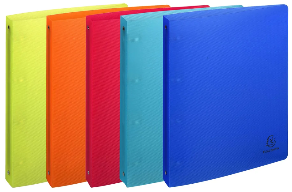 EXACOMPTA Classeur à anneaux Linicolor, PP, 4 anneaux, A4 - lot de 15 - OEM 51377E