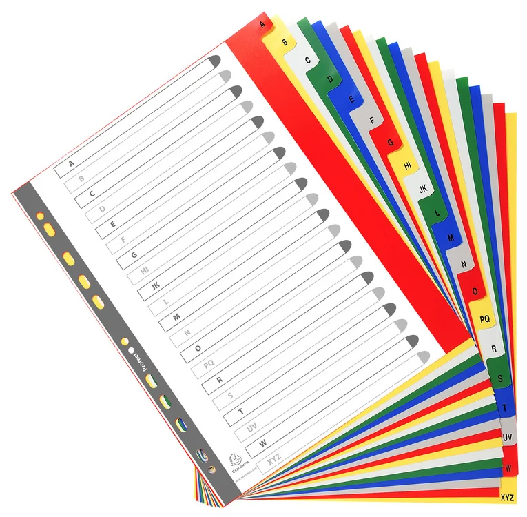 EXACOMPTA Intercalaires en plastique, A-Z, A4+, 20 touches - OEM 90E