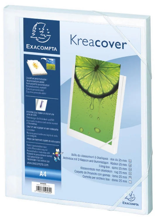 EXACOMPTA Boîte de classement Kreacover A4, PP, 25 mm, blanc - OEM 59589E