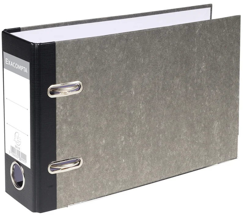 EXACOMPTA Classeur marbré gris, A5 paysage, 70 mm, gris - OEM 53111E