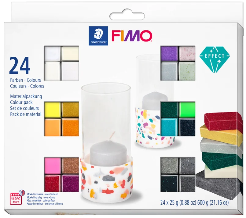FIMO EFFECT Pâte à modeler, kit de 24 - OEM 8013 C24-1