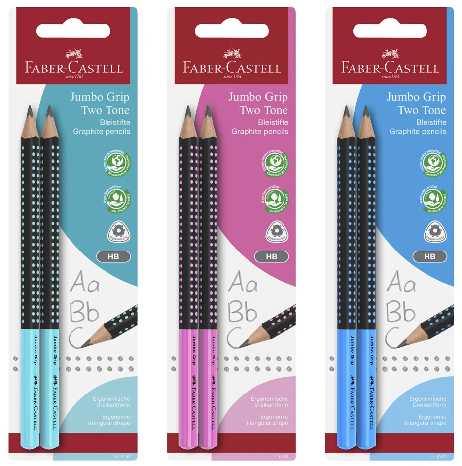 FABER-CASTELL Crayon Jumbo GRIP TWO TONE, carte blister - OEM 111993