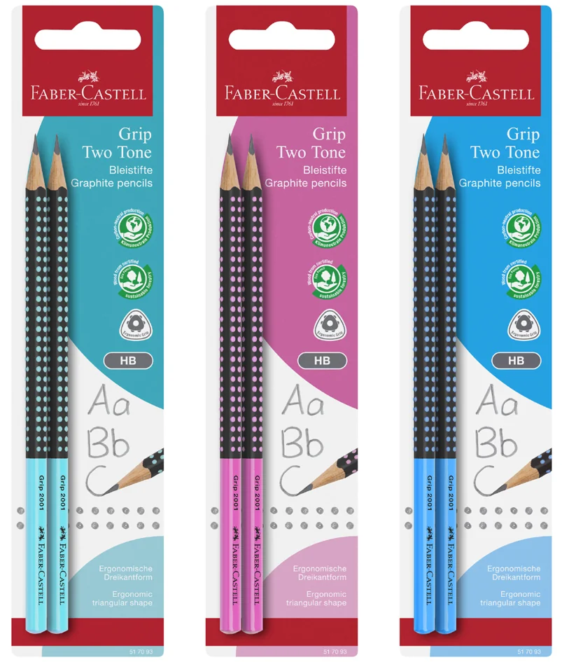 FABER-CASTELL Crayon de papier GRIP 2001 TWO TONE, blister - OEM 517093