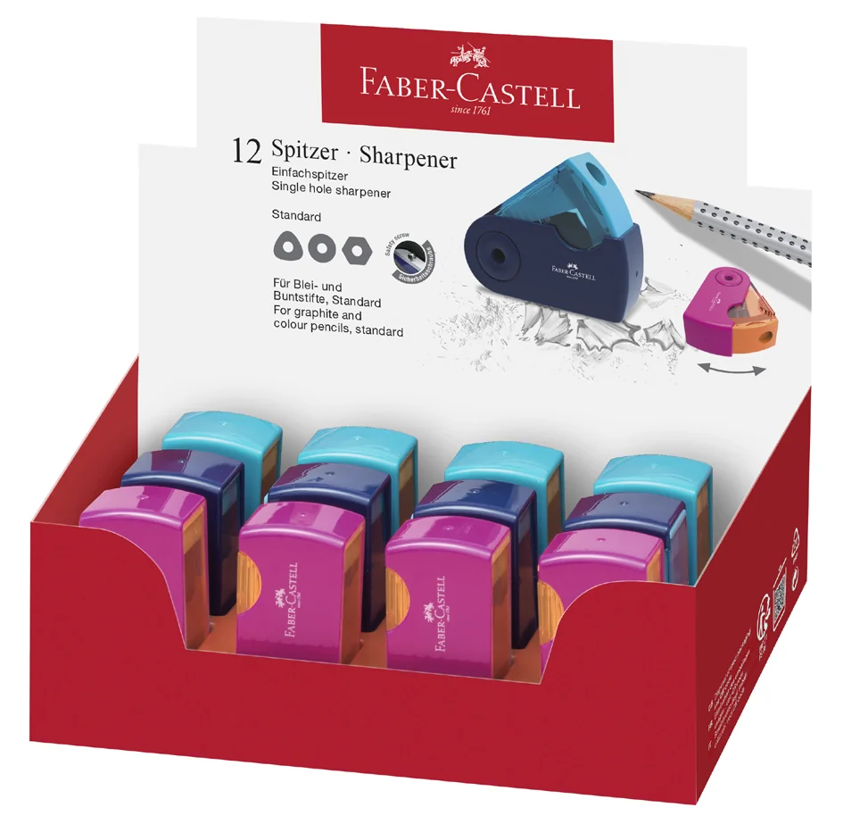 FABER-CASTELL Taille-crayon simple SLEEVE MINI, assorti - lot de 12 - OEM 182714