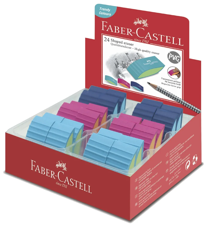 FABER-CASTELL Gomme plastique BICOLOR, assorti - lot de 24 - OEM 183049