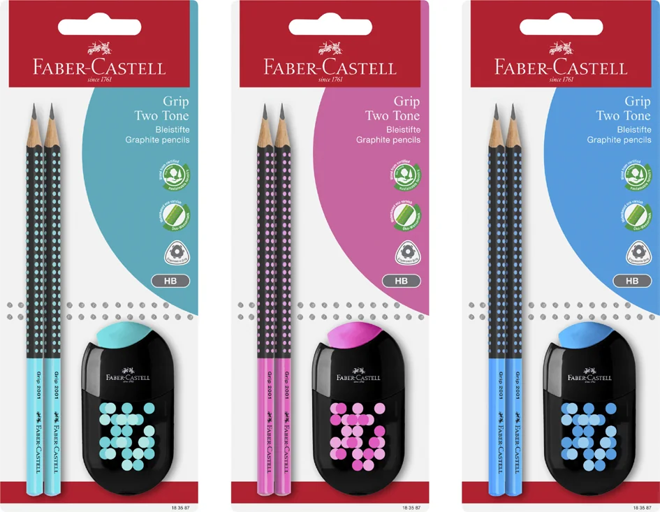 FABER-CASTELL Kit d'écriture GRIP TWO TONE, carte blister - OEM 183587