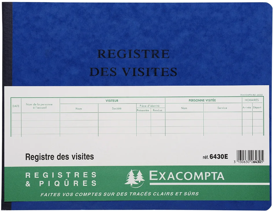 EXACOMPTA Piqûre 'Registre des Visites', 250 x 320 mm - OEM 6430E