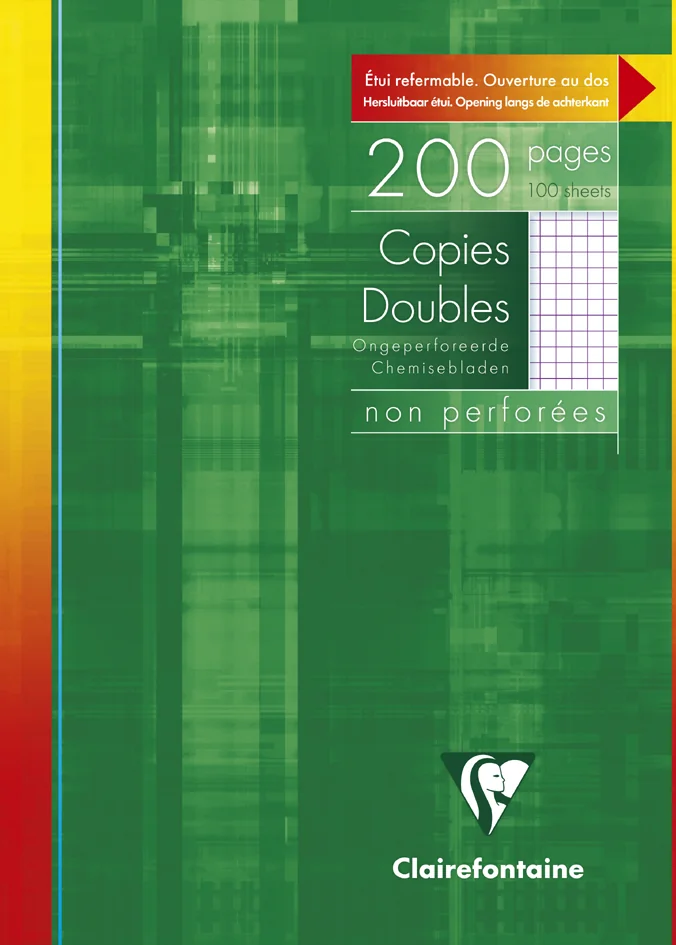 Clairefontaine Copies doubles non perforées, A4, 200 pages - OEM 5722C