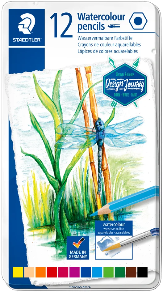 STAEDTLER Crayon de couleur Design Journey, étui métal de 12 - OEM 14610C M12