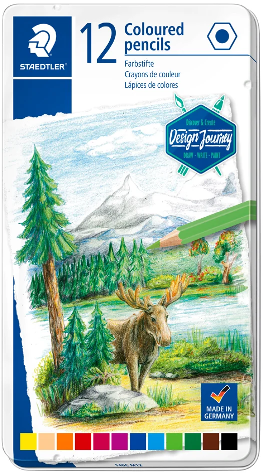 STAEDTLER Crayon couleur Design Journey, étui métal de 24 - OEM 146C M24