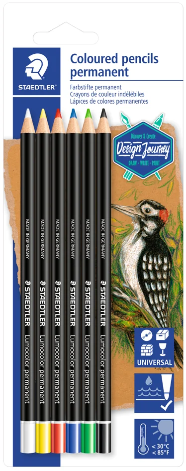 STAEDTLER Crayon marqueur sec Lumocolor permanent glasochrom - OEM 10820BK6-C