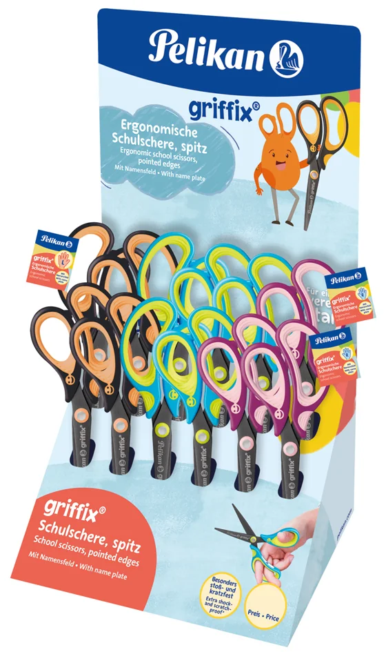 Pelikan griffix Ciseaux d'école, pointu, présentoir de 12 - OEM 300007868