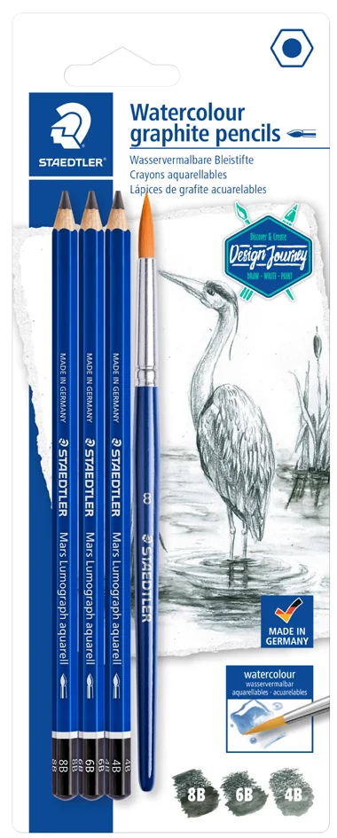 STAEDTLER Kit de crayons graphite Mars Lumograph aquarell - OEM 100A SBK4
