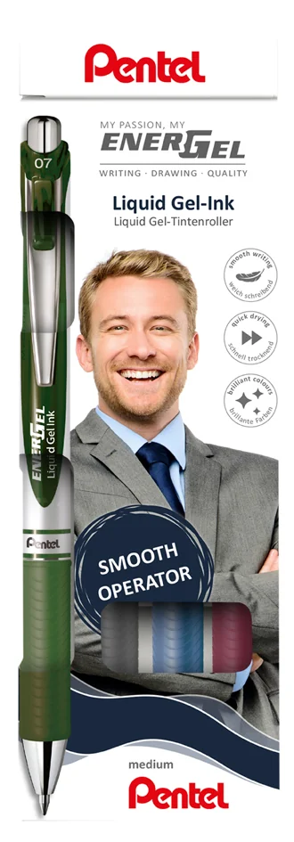 Pentel Stylo roller à encre gel EnerGel XmRT, set de 4 - OEM BL77-4