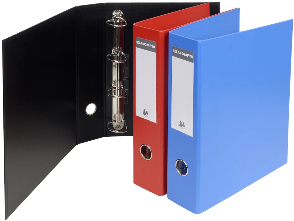 EXACOMPTA Classeur rembordé PVC, 4 anneaux en D, A4, bleu - lot de 10 - OEM 51742E