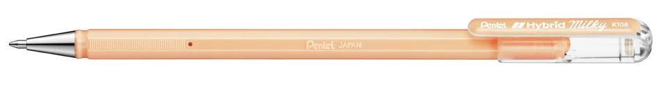Pentel Stylo roller à encre gel Hybrid Milky, orange pastel - OEM K108-PF