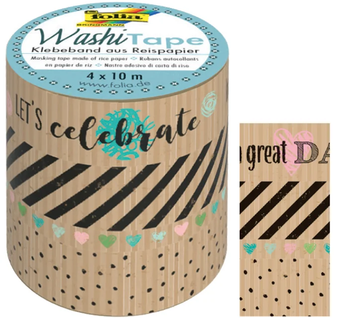 folia Ruban adhésif déco WashiTape Papier kraft I, kit de 4 - OEM 26446