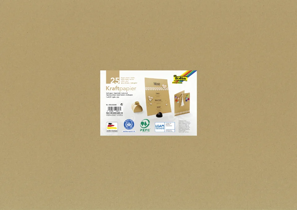 folia Carton kraft, 230 g/m2, 500 x 700 mm, 25 feuilles - OEM 692/25/98