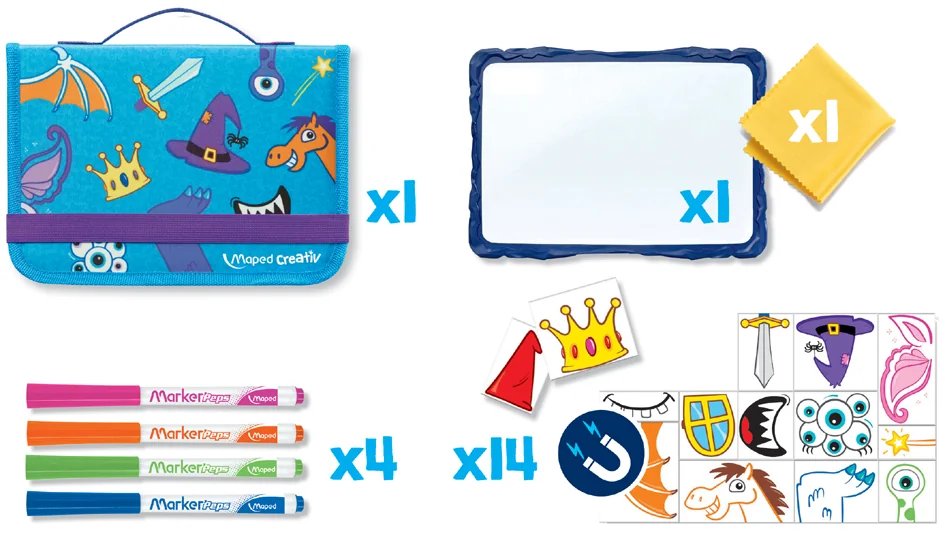 Maped Creativ Kit de dessin voyage TRAVEL BOARD, 21 pièces - OEM 969311