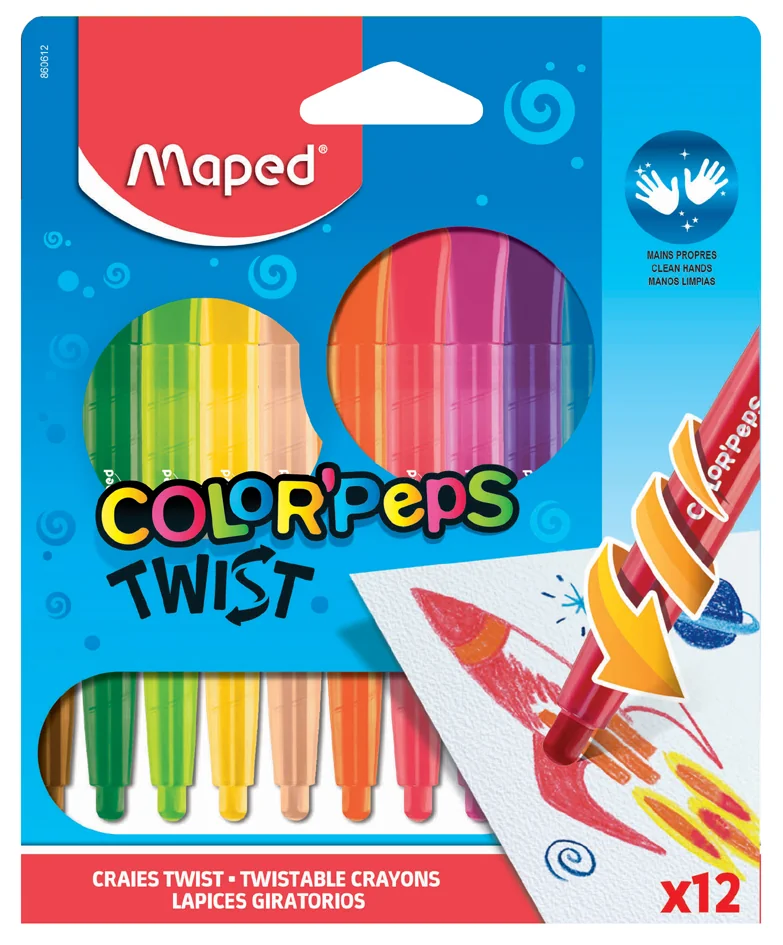 Maped Crayon de cire COLOR'PEPS TWIST, 12 en blister - OEM 860612