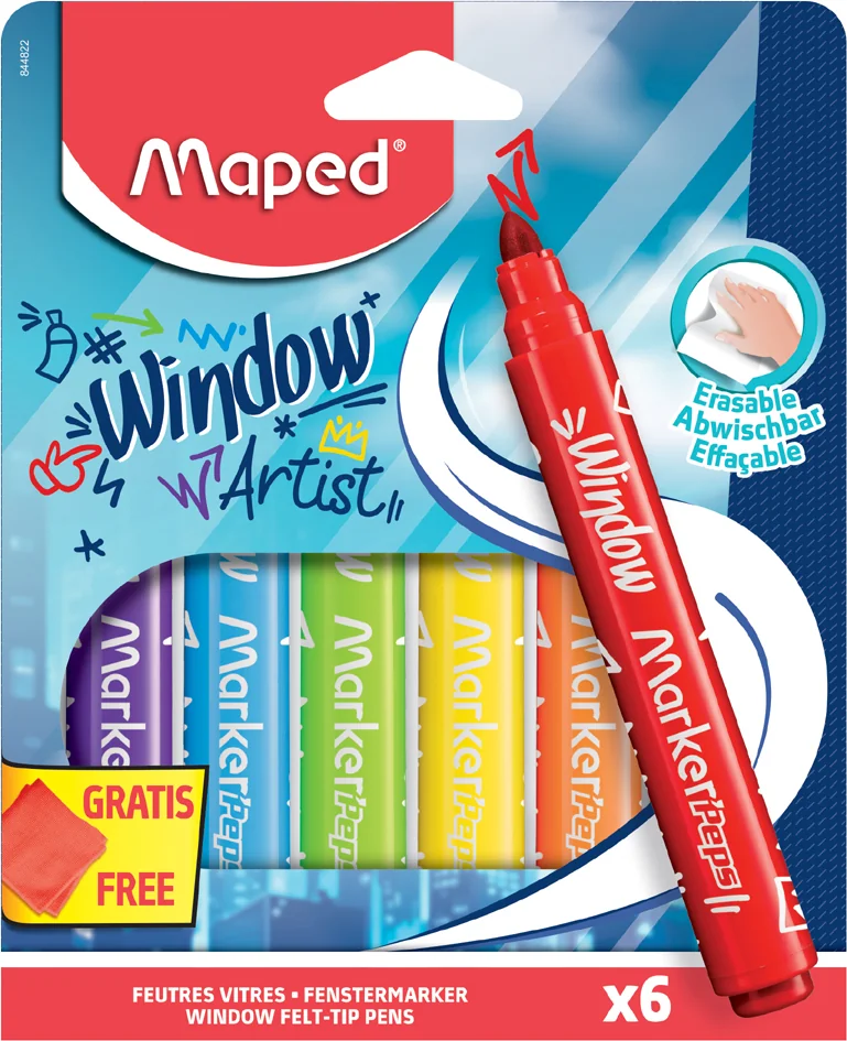Maped Marqueur pour vitre MARKER'PEPS Window, étui de 6 - OEM 844822
