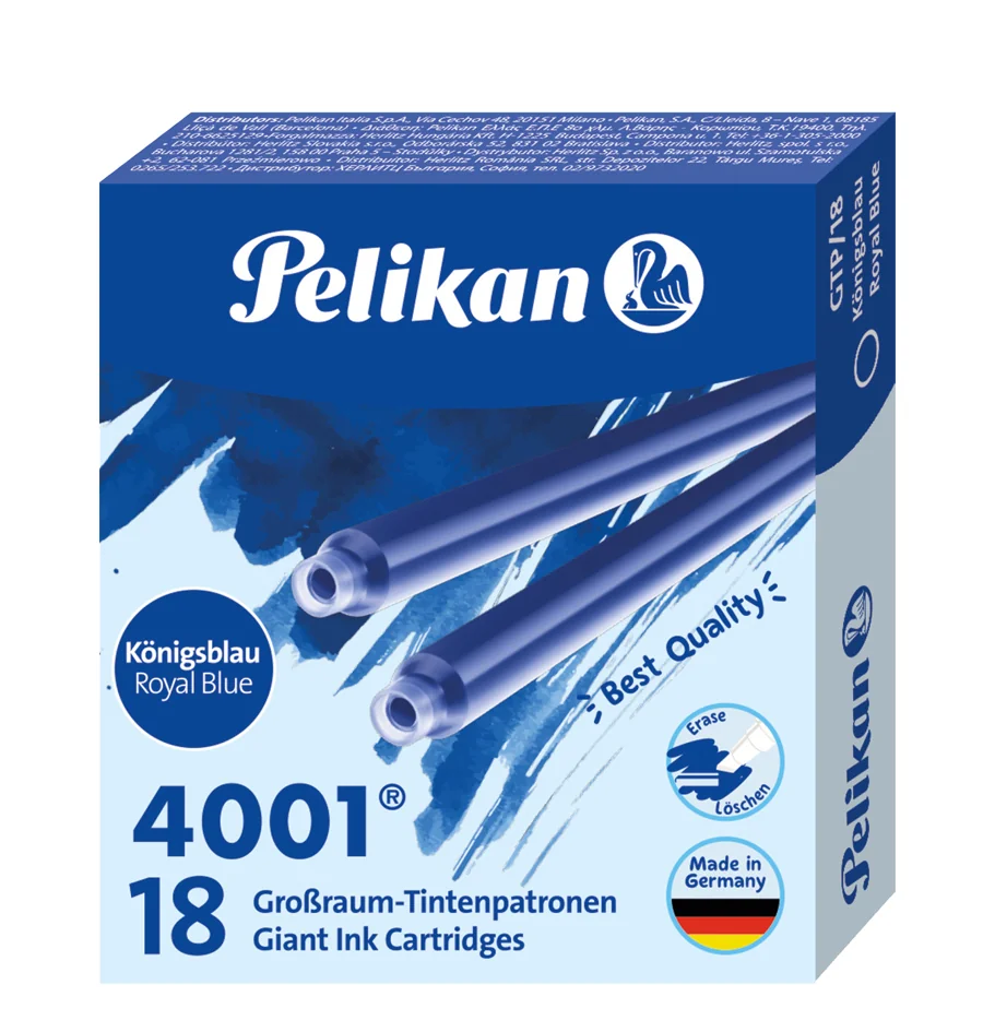 Pelikan Cartouches d'encre longues 4001 GTP/18, bleu roi - OEM 300004064