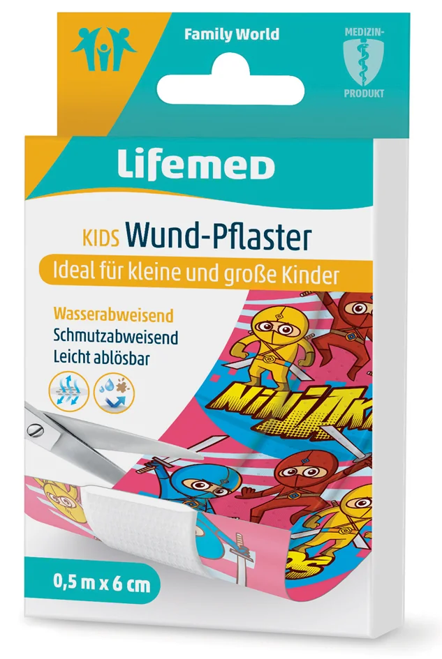 Lifemed Pansement pour enfants 'Ninjas', 500 mm x 60 mm - OEM 99555