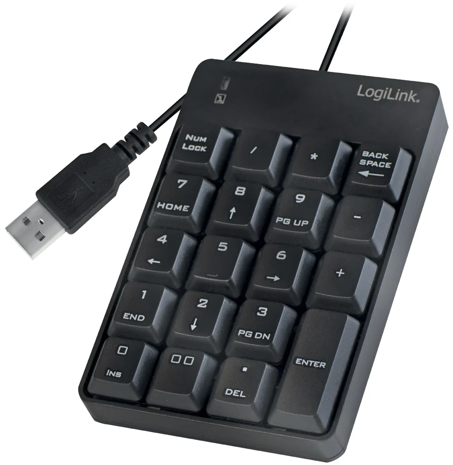 LogiLink Pavé numérique USB, avec câble, 19 touches, noir - OEM ID0184