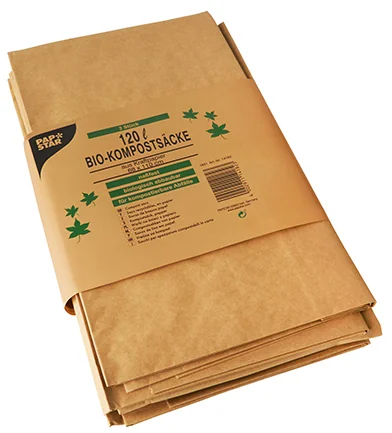 PAPSTAR Sac compostable, 120 litres, brun - OEM 14182