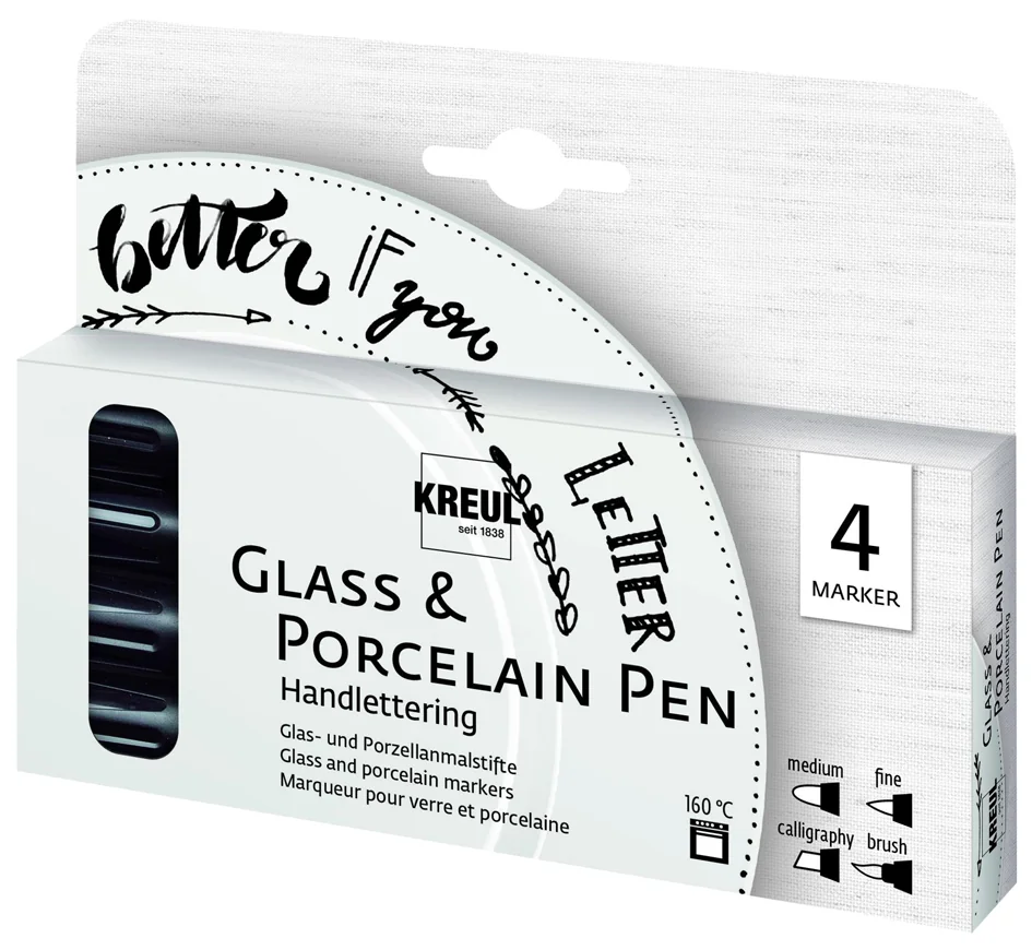 KREUL Marqueur pour porcelaine & verre, set de 4 - OEM 16480