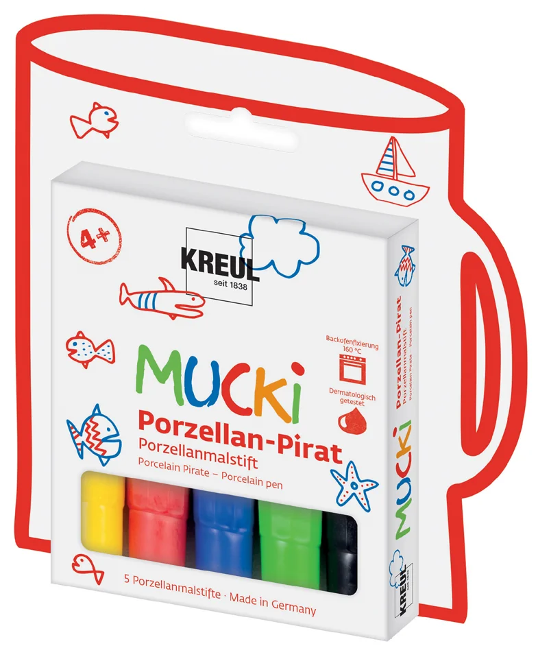 Kreul MUCKI Feutre pour porcelaine 'MUCKI', set de 5 - OEM 27157