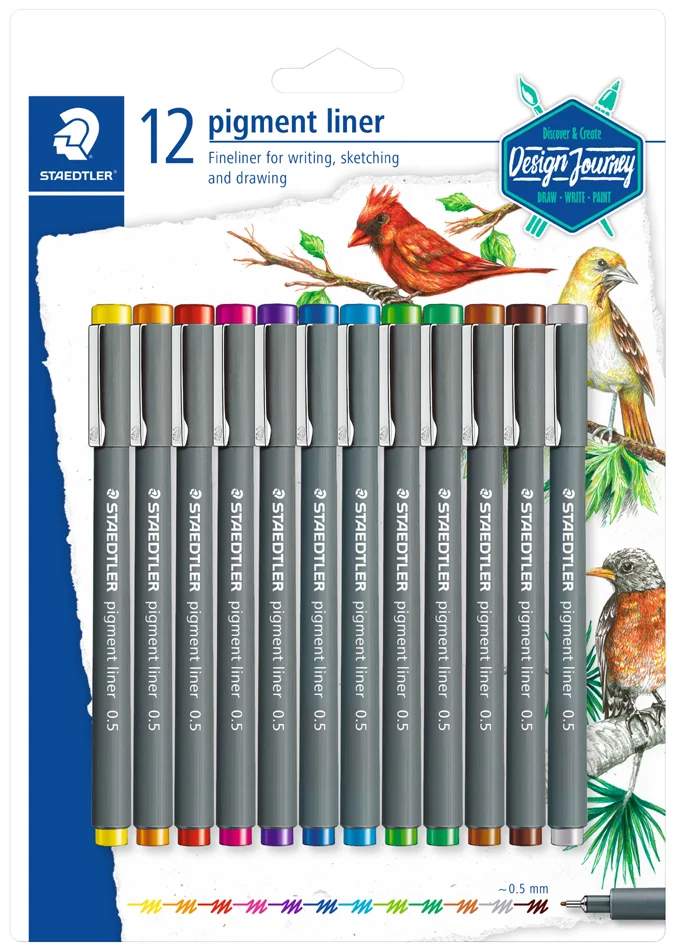 STAEDTLER Feutre à pigment Design Journey, blister de 12 - OEM 30805SBK12