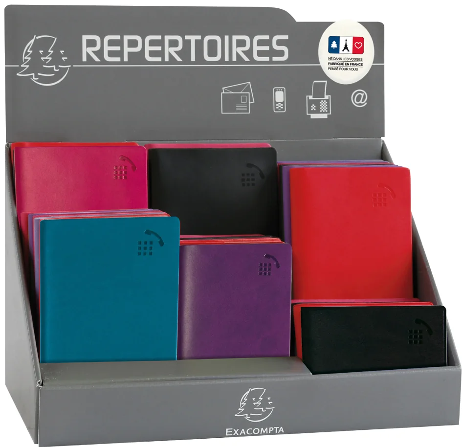 EXACOMPTA Répertoires de poche, présentoir de 26 pièces - OEM 13089E