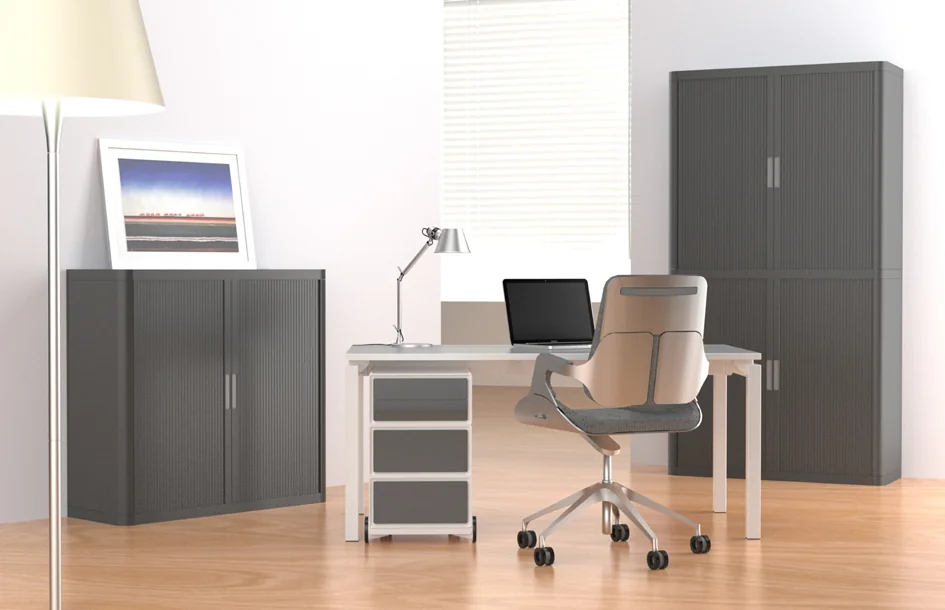 PAPERFLOW Armoire à rideau easyOffice, 4 étagères - OEM E2CT0009300028