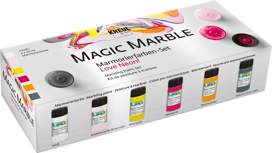 KREUL Peinture à marbrer 'Magic Marble', kit Love Neon! - OEM 73614