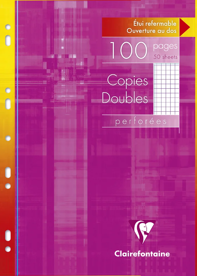 Clairefontaine Copies doubles perforées, A4, quadrillé 5/5 - OEM 4722C