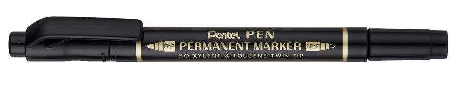 Pentel Marqueur permanent Pen, double pointe, bleu - OEM N75W-CE