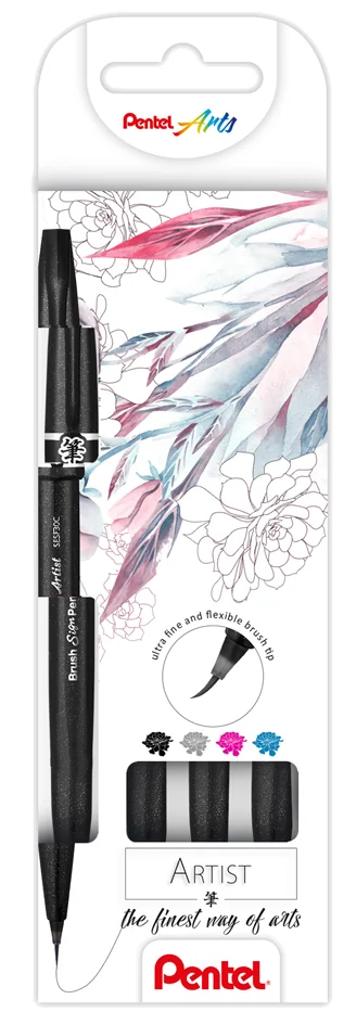 PentelArts Stylo pinceau Sign Pen Artist, set de 4 - OEM SESF30C-4