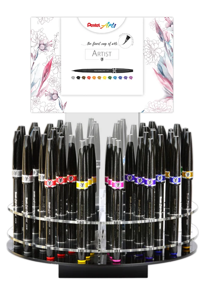 PentelArts Stylo pinceau Sign Pen Artist, présentoir de 48 - OEM SESF30C-4E