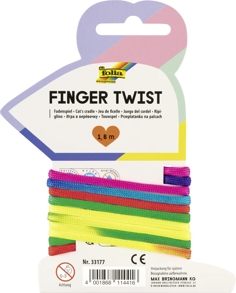folia Jeu de ficelle 'FingerTwist', 160 cm, arc-en-ciel - OEM 33177