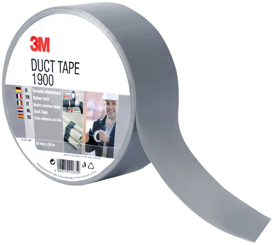 3M Economy Ruban adhésif toilé 1900, 50 mm x 50 m, noir - OEM 1900