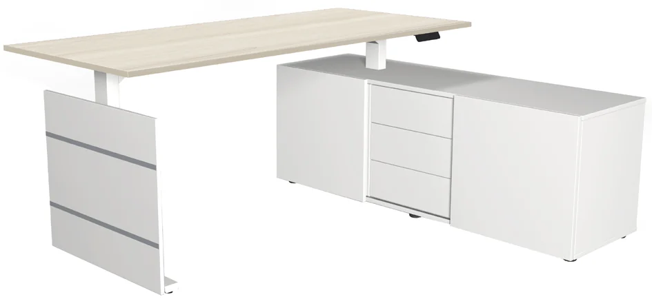 kerkmann Poste de travail complet Move 3, blanc/gris clair - OEM 10384911 – Image 3